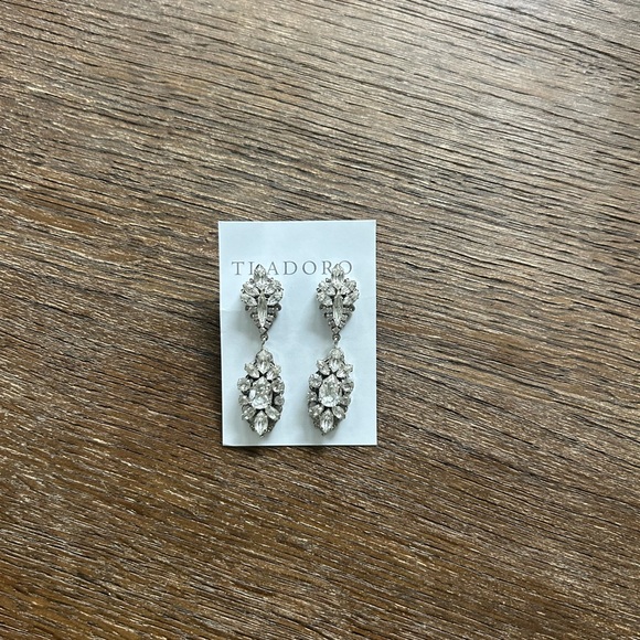 Ti Adoro Silver Crystal Drop Earrings - Picture 3 of 4